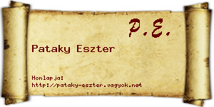 Pataky Eszter névjegykártya